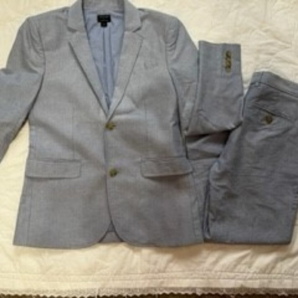 Crew Cuts Light Blue Linen Suit - Size 14